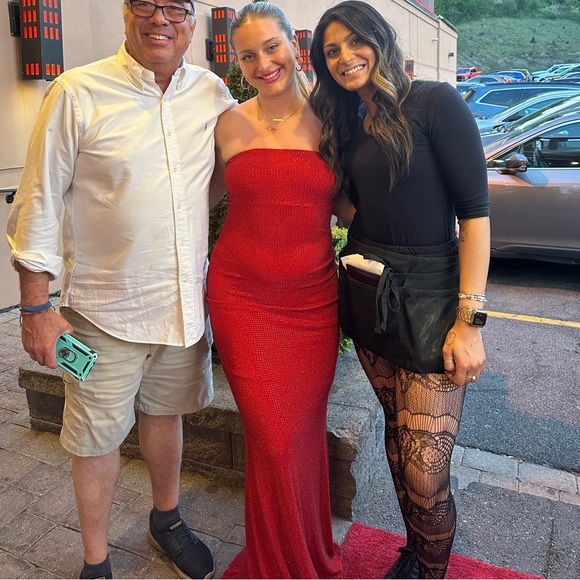 Strapless Red Maxi Dress - Picture 4 of 10